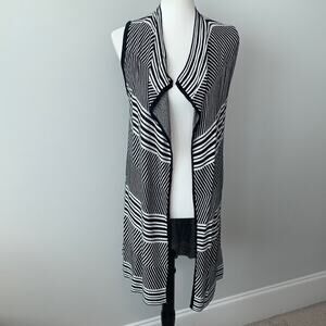 Premise Studio Open Front Drape Sleeveless Duster Cardigan Knit Sweater Sz M